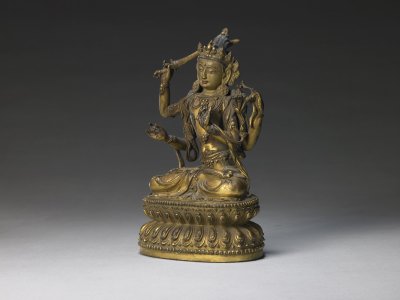 图片[2]-Bronze gilded secret seated statue of Manjusri Bodhisattva-China Archive